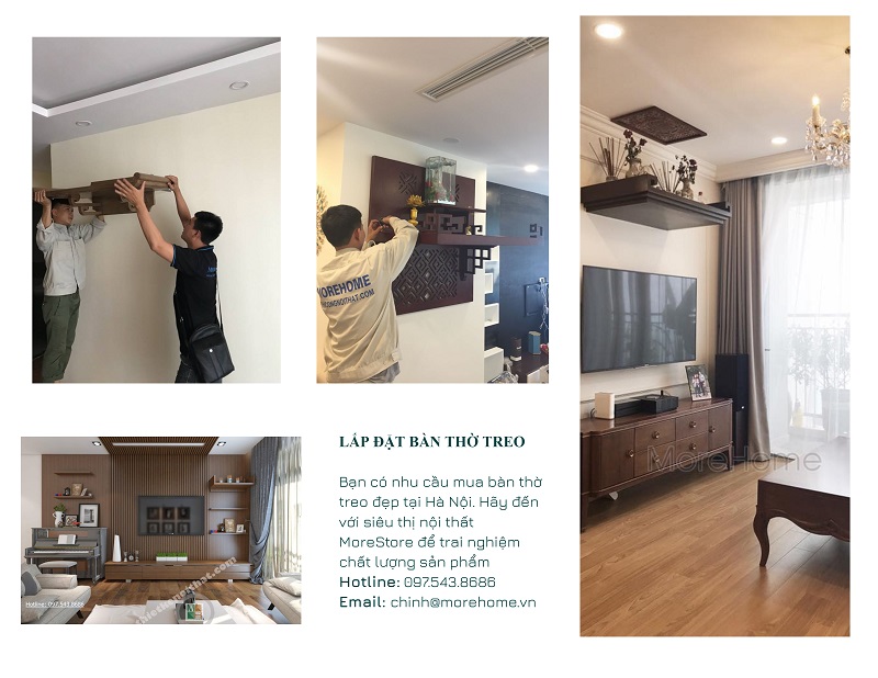Mẫu bàn thờ hiện đại, thiết kế nhỏ ngon, chắn chắn đang bán chạy nhất MoreHome. bàn thờ treo tường đẹp